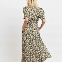 Louche Melia Petal Parade Print Short Sleeve Midi Tea Dress