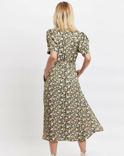 Louche Melia Petal Parade Print Short Sleeve Midi Tea Dress 1 Louche Melia Petal Parade Print Short Sleeve Midi Tea Dress