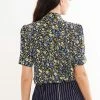 Louche Barclay Fallen Flower Print Short Sleeve Blouse