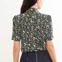 Louche Barclay Fallen Flower Print Short Sleeve Blouse