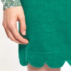 Louche Alicja Baby Cord Scalloped Hem Mini Skirt In Green 6 Louche Alicja Baby Cord Scalloped Hem Mini Skirt In Green