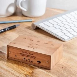 Gingko Flip Click Clock Cherry