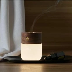 Gingko Smart Diffuser Lamp Walnut
