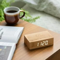 Gingko Bamboo Flip Click Clock