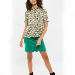 Louche Barclay Petal Parade Print Short Sleeve Blouse-Multi