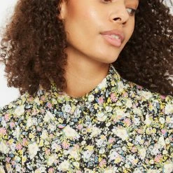 Louche Barclay Petal Parade Print Short Sleeve Blouse-Multi