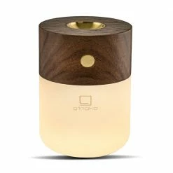 Gingko Smart Diffuser Usb Desk Table Lamp In Walnut Wood