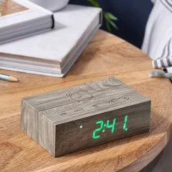 Gingko Flip Click Clock Ash