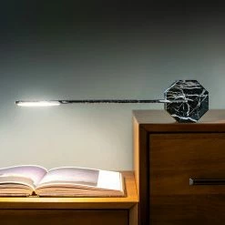 Gingko Black Marble Octagon One Desk Lamp