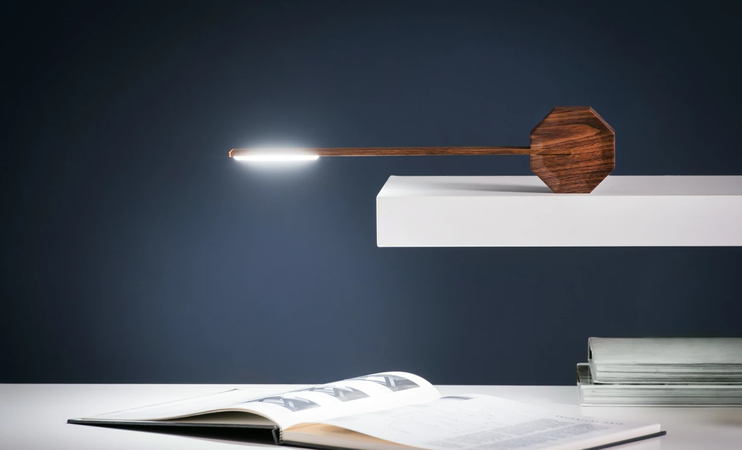 Gingko Walnut Octagon One Desk Lamp 2 Gingko Walnut Octagon One Desk Lamp