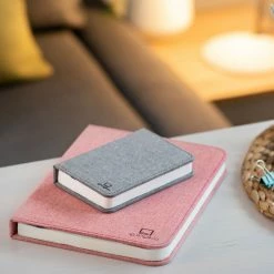 Gingko Mini Blush Pink Linen Fabric Smart Book Light