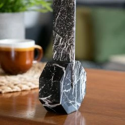Gingko Black Marble Octagon One Desk Lamp
