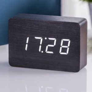 Gingko White LED Brick Black Click Clock 2 Gingko White LED Brick Black Click Clock
