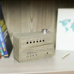 Gingko Radio Click Clock Ash/Green LED 11 Gingko Radio Click Clock Ash/Green LED