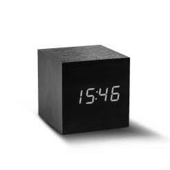 Gingko Black White LED Cube Click Clock