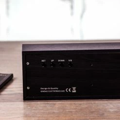 Gingko Black Message Click Clock With Blue LED