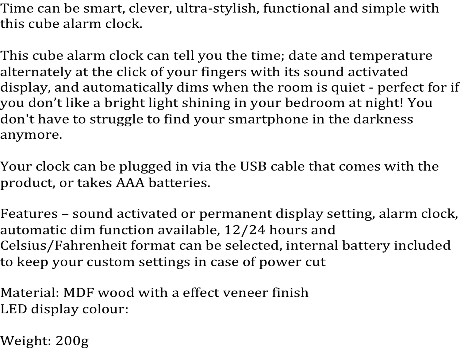Gingko Aluminium Cube Click Clock With White LED 2 Gingko Aluminium Cube Click Clock With White LED