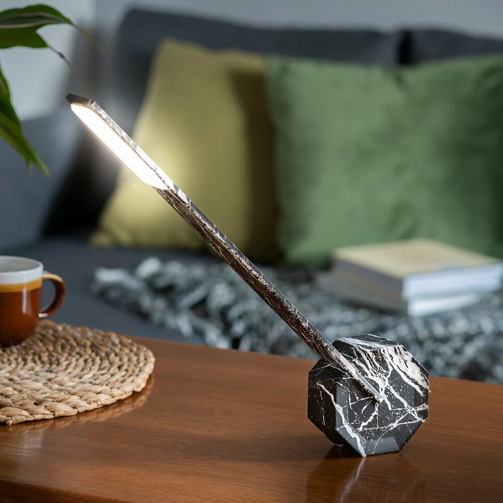 Gingko Octagon One Rechargeable Desk Light - Black Marble 3 Gingko Octagon One Rechargeable Desk Light - Black Marble