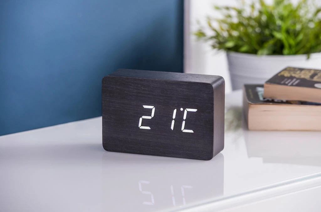 Gingko White LED Brick Black Click Clock 3 Gingko White LED Brick Black Click Clock