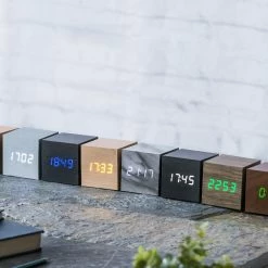Gingko Beech Green LED Cube Click Clock