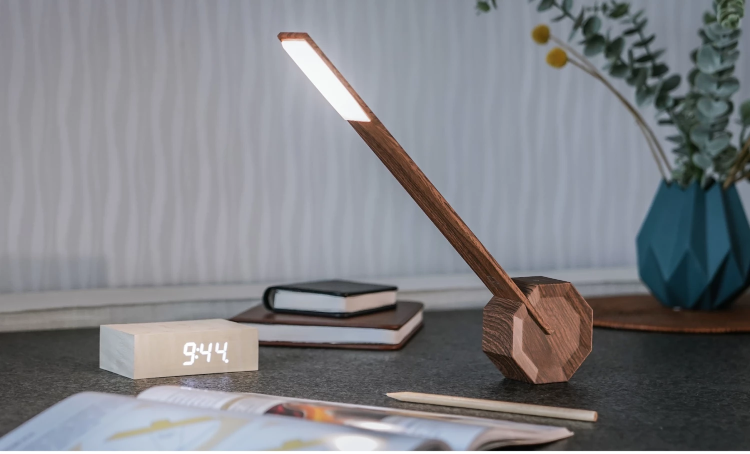 Gingko Walnut Octagon One Desk Lamp 7 Gingko Walnut Octagon One Desk Lamp