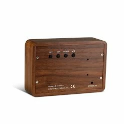 Gingko Walnut Red LED Brick Click Clock