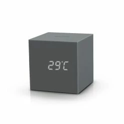 Gingko Grey Gravity Cube Click Clock