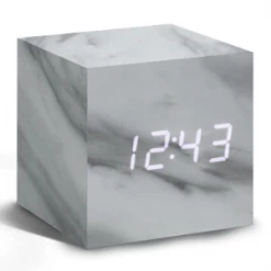 Gingko Marble Cube Click Clock