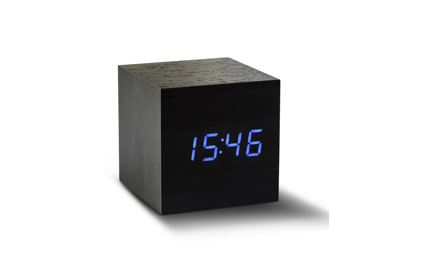 Gingko Black Blue LED Cube Click Clock 1 Gingko Black Blue LED Cube Click Clock