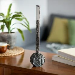 Gingko Black Marble Octagon One Desk Lamp