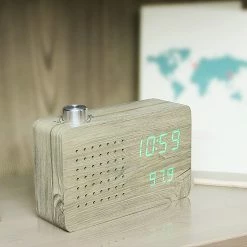 Gingko Radio Click Clock Ash/Green LED 9 Gingko Radio Click Clock Ash/Green LED
